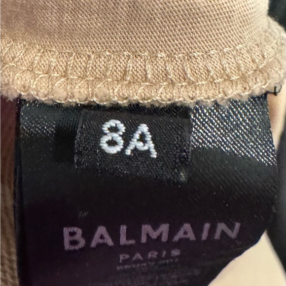 Balmain Kids Beige Moto Jogger Sweatpants Size 8A - Picture 6 of 6